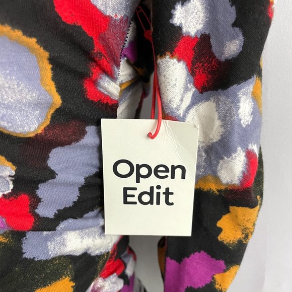 New Open Edit Off Shoulder Long Sleeve Ruched Faux Wrap Top Multi Size Small - Picture 14 of 16